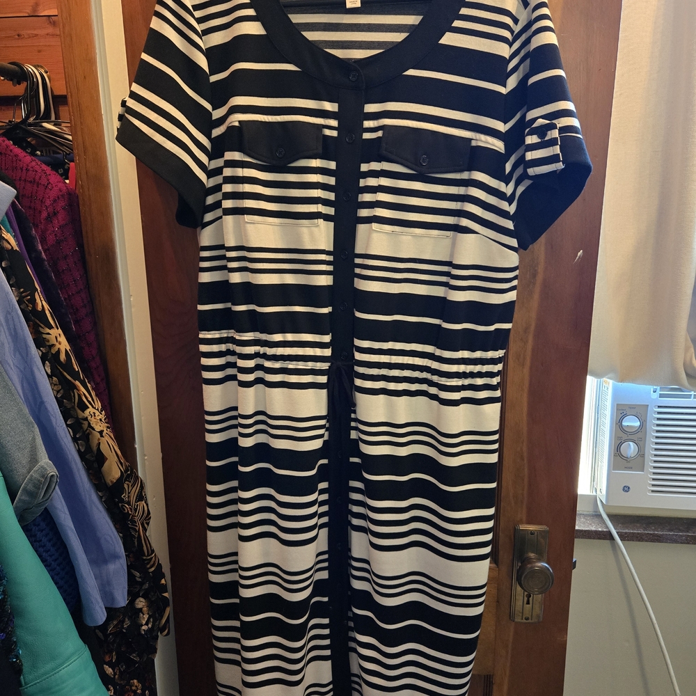 Black and White Striped Dress